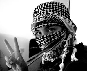 Palestinian Wearing a Keffiyeh
